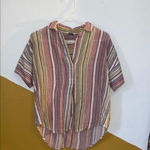 Anthro Collared Flowy Blouse